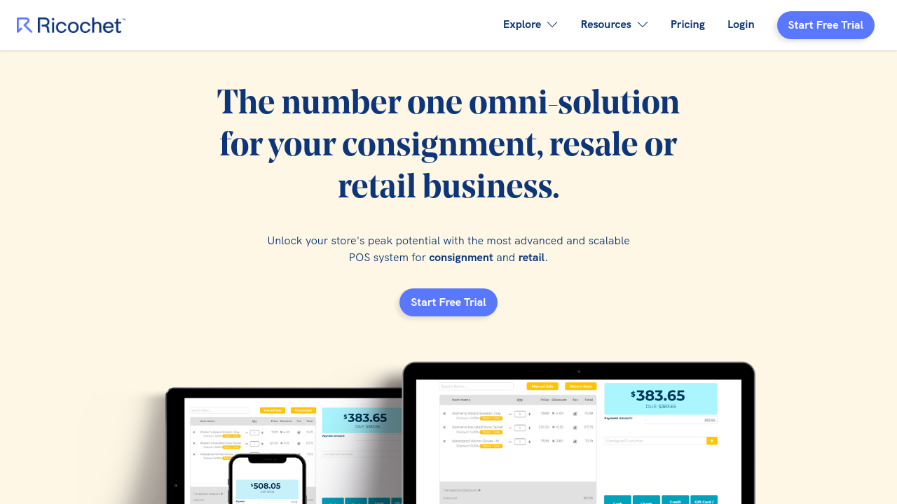 Ricochet Consignment Software